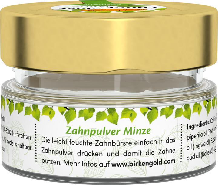 Produktbild Birkengold Zahnpulver Minze Glas