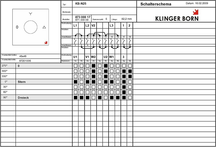 Produktbild Klinger Born Schalter KB-N25