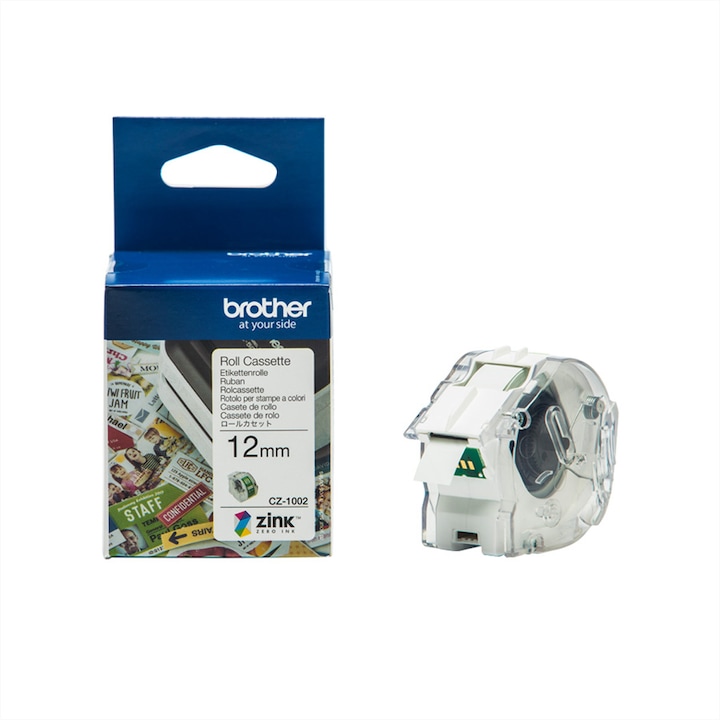 Productafbeelding Brother CZ-1002 etikettenrol (1.20 cm, Wit)