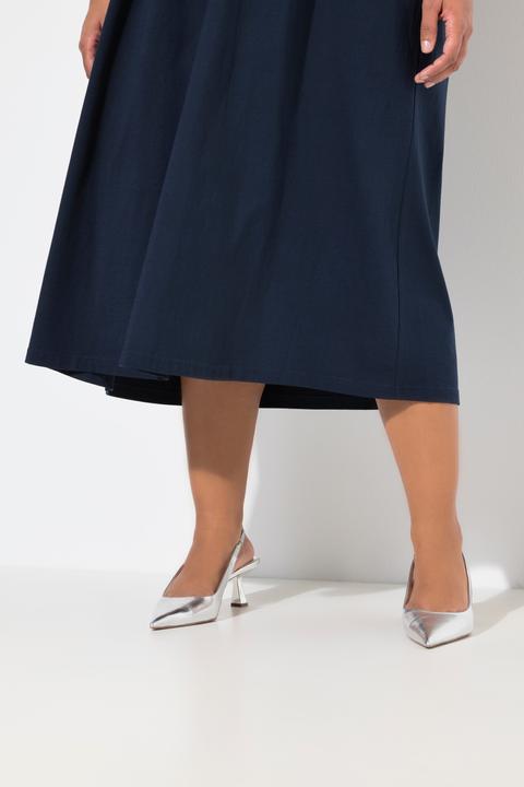 Produktbild Ulla Popken Maxikleid, A-Linie, Zipper, V-Ausschnitt, Halbarm (54)