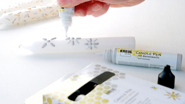 Actual product image Kreul Candle Pen Set of 4, Wax Colour (Silver, Gold, 116 ml)