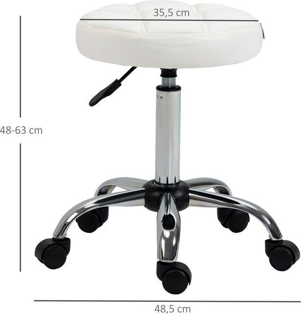Image du produit Swisshandel24 Tabouret pivotant, tabouret de salon, réglable en hauteur, similicuir, design piqué, Ø35,5x48-63cm
