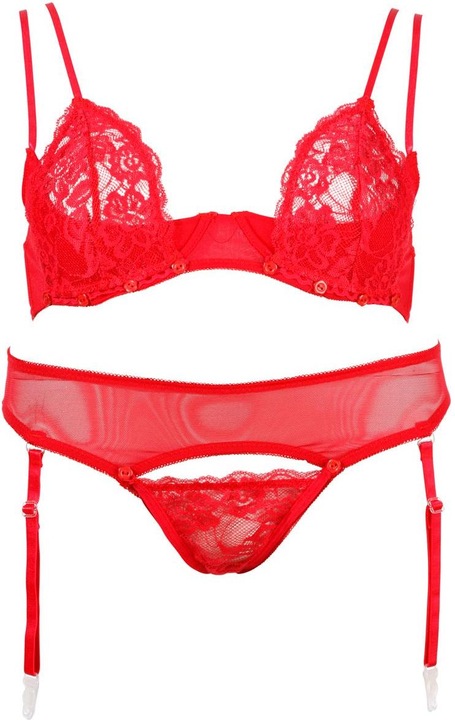 Actual product image Cottelli Collection Bra set Strip red (S)