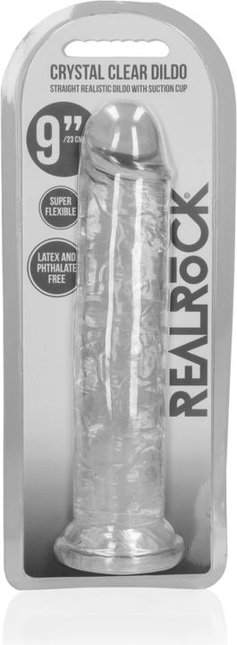 Image du produit RealRock Straight Realistic Dildo Suction Cup - 9" / 23 - Tra