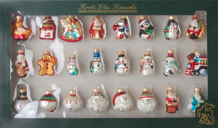 Produktbild Krebs Glas Lauscha 24 Mini Glasfiguren als Baumschmuck (1-teilig)