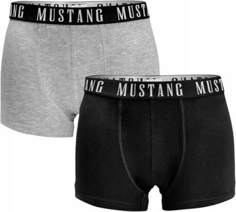 Actual product image Mustang Herren-Boxershorts, 2er-Pack, Grau/Schwarz (XL, pack of 2)