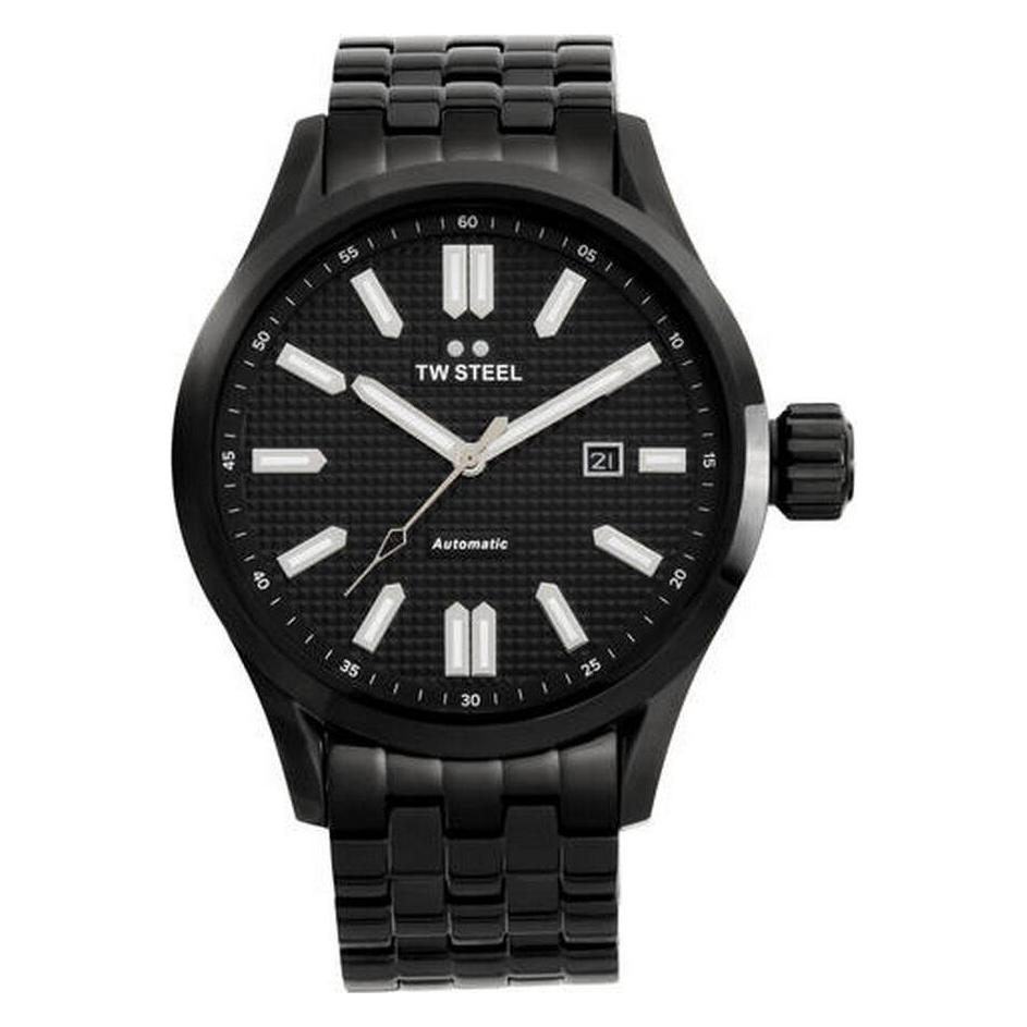 Tw Steel, Armbanduhr, Volante, Schwarz, Silber, (Chronograph, 45 mm)