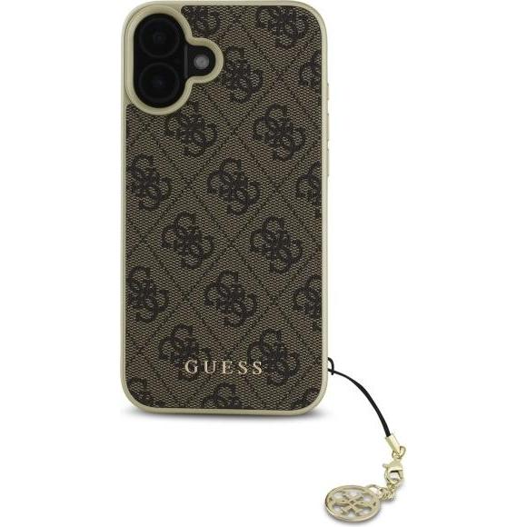 Thumbnail - Guess GUHCP16MGF4GBR iPhone 16 Plus 6.7" brązowy/brown hardcase 4G Charms Collection, Handykette, Braun