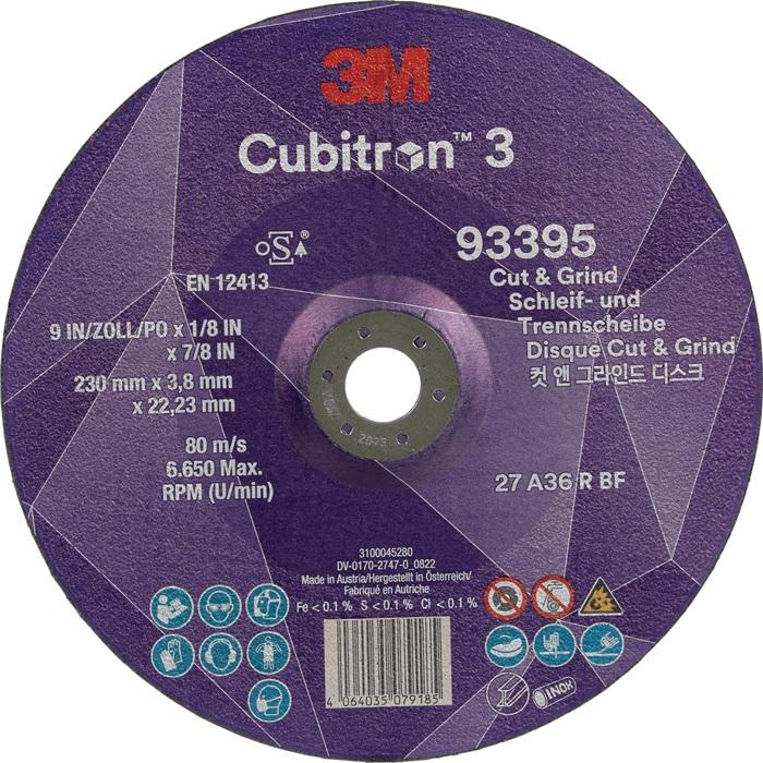 Actual product image 3M Grinding disc Cubitron™ 3 Cut and Grind D230xS3.2mmGrit 36+ cranked ™ Cubitron™ 8 Bore 22... (36+)