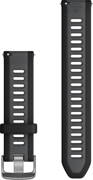 Actual product image Garmin watch strap Quick Release, black/slate grey (20 mm, Silicone)