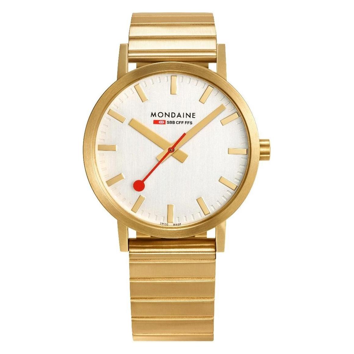 Mondaine, Armbanduhr, Classic - Modern, Gold, (Analoguhr, 40 mm)
