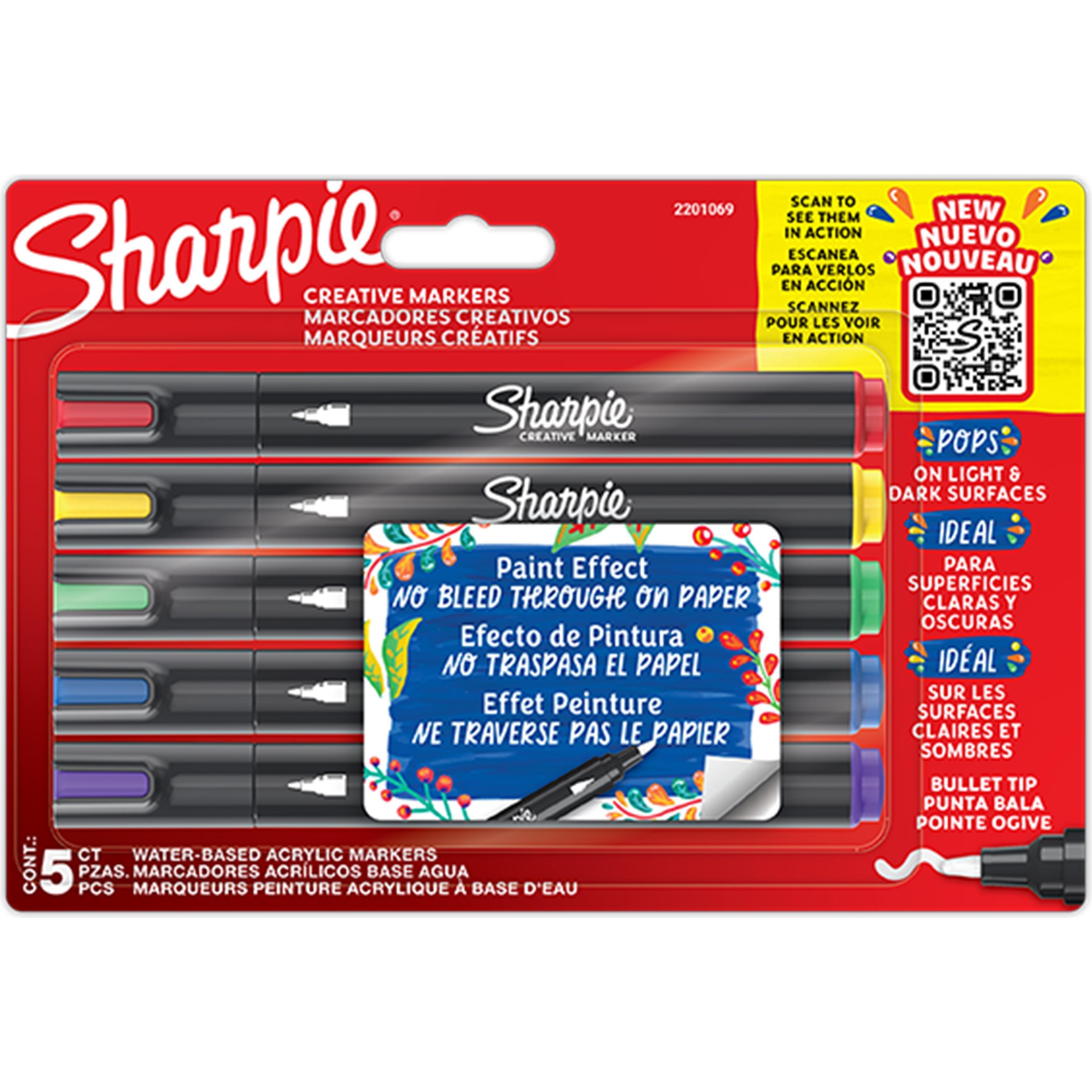 Newell, Marker, Sharpie - Creative Acrylic Marker 5-Blister (2201069) (Schwarz, 5 x)