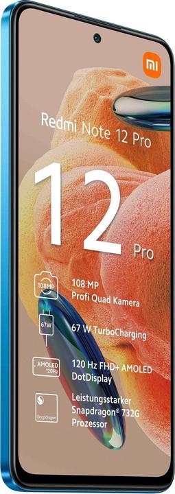 Actual product image Xiaomi Redmi Note 12 Pro 4G (256 GB, Glacier Blue, 6.67", Dual SIM, 4G)