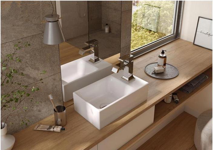 Actual product image TOTO CS Countertop washbasin 400 corner with tap hole without overflow white (230 mm, 400 mm)