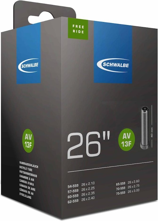 Image du produit Schwalbe Chambre à air 26" AV13F Freeride (Schrader (AV), 26", 40 mm)