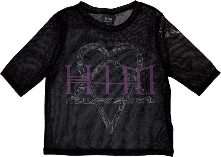 Actual product image Him Womens/Ladies Heartagram & Logo Mesh Crop Top (XXS)