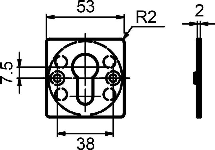 Actual product image Glutz Piatto handle rosettes glide 51032 inside (Door rosette)