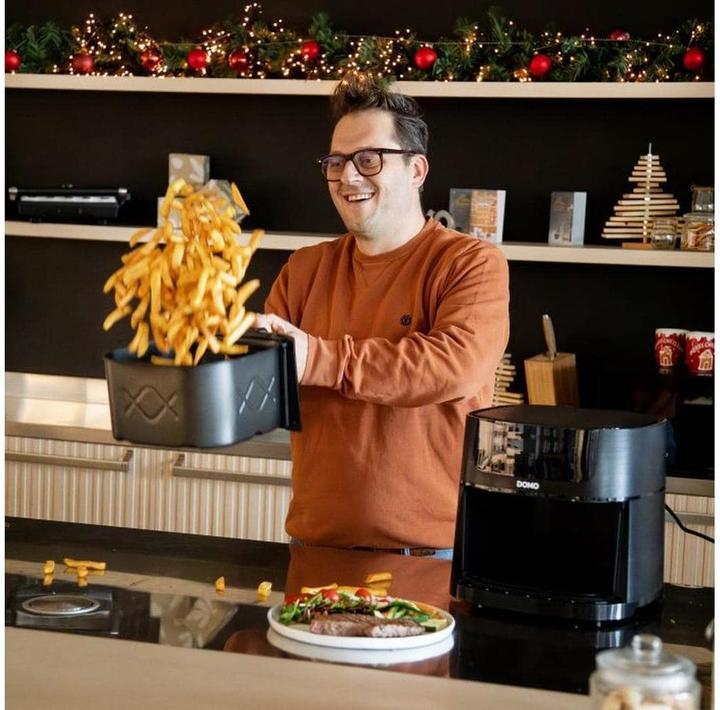 Immagine prodotto Domo Friggitrice ad aria calda Deli-freyer 1800W con display, rivestimento antiaderente, protezione