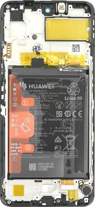 Actual product image Huawei Display unit + frame + battery P Smart 2021/Y7a/Honor 10X Lite 02354ADC