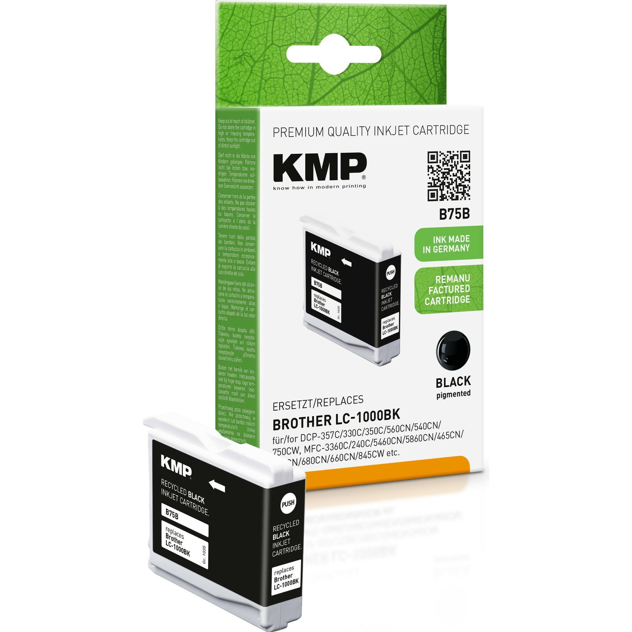 KMP, Druckerpatrone, Tinte ersetzt LC1000BK, LC51Bk (BK)