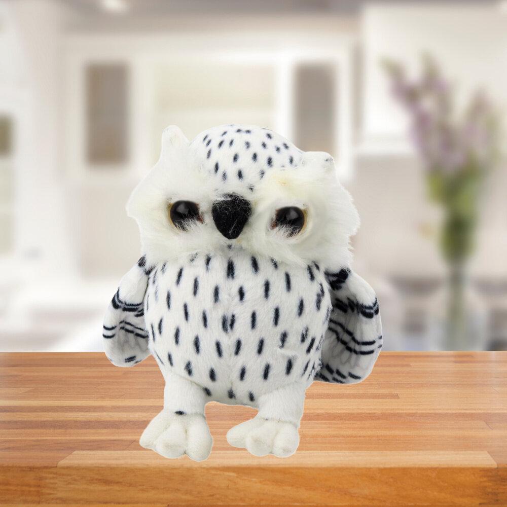 Lean Toys Lean Plüsch Steinkauz Maskottchen Umarmungen Weiss Schwarz Flecken 15Cm