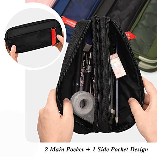 Produktbild Only-Bags.Store Grosses Fassungsvermögen Leinwand Federmäppchen, mehrschichtige Student Federmäppchen Federmappe