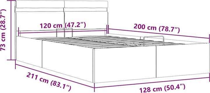 Actual product image vidaXL Bettgestell (140 x 200 cm)