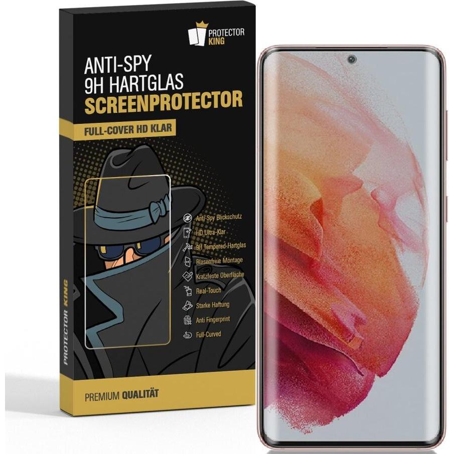 Thumbnail - Protectorking 1x Echtes Tempered 9H Panzerhartglas Blickschutz (1 Stück, Samsung Galaxy S21 Ultra), Smartphone Schutzfol...