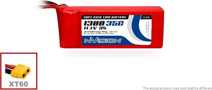 nVision Batteria LiPo 11.1V 1300mAh 35C (11.10 V, 1300 mAh)