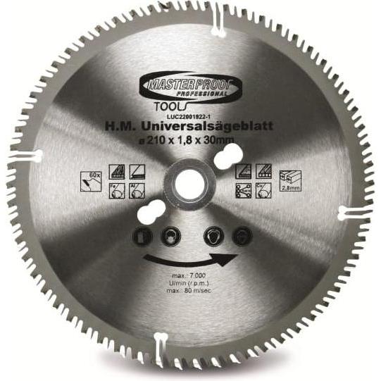 Thumbnail - Masterproof, Sägeblatt, Universal-Sägeblatt, 210 mm, 60 Zähne