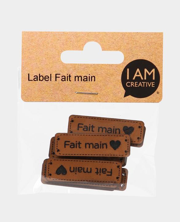 Produktbild Lalana Anhänger Label Fait main 4.3 x 1.3 cm, 10 Stück (Kunststoff)