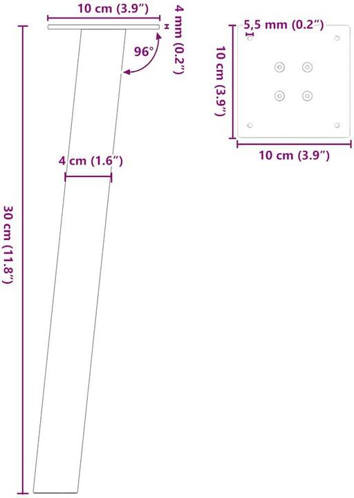 Actual product image vidaXL Couchtischbein