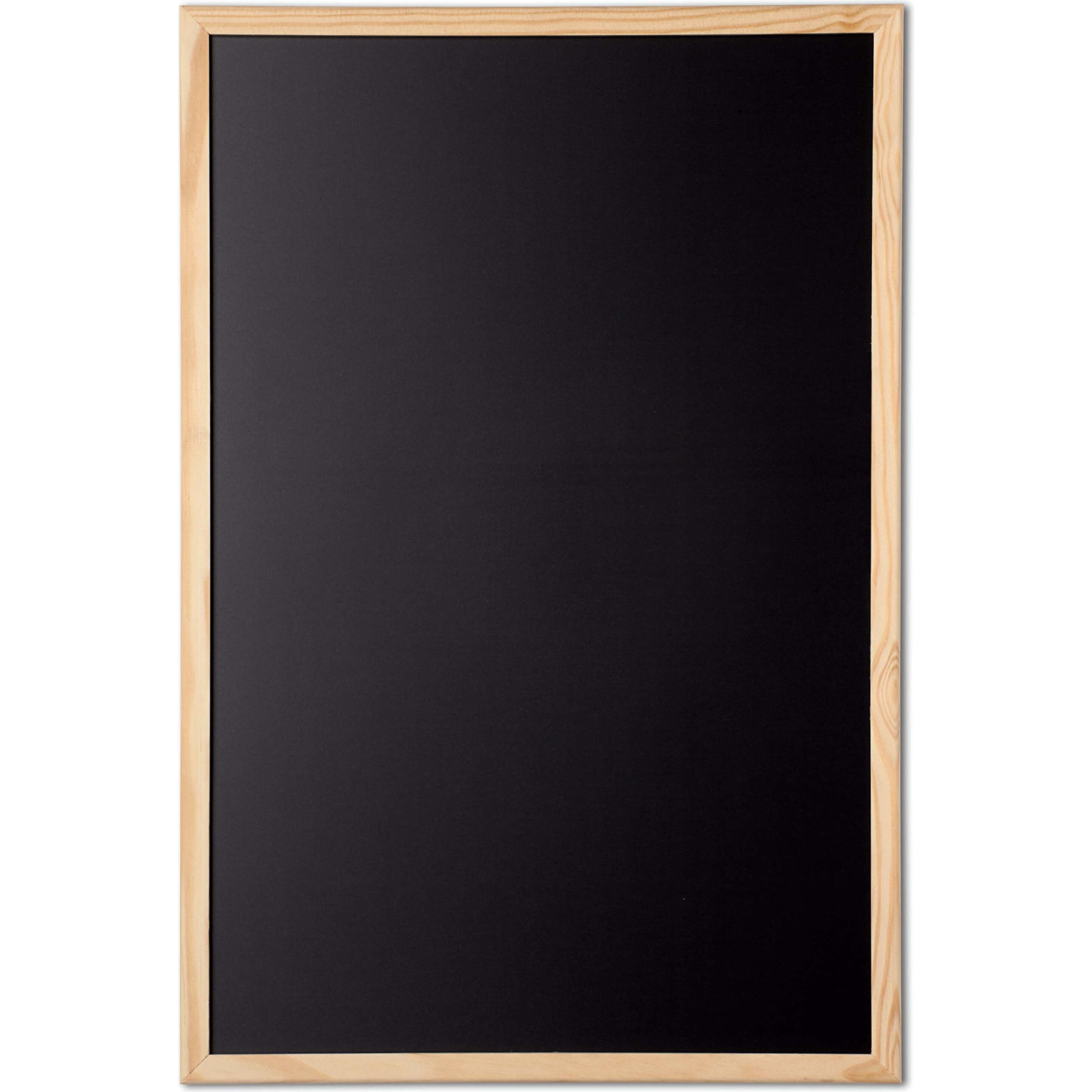 5x Maul, Pinnwand, Kreidetafel mit Holzrahmen (B)800 x (H)600 mm beschrift- und trocken abwischbar, Hartfaserplatte (80 ...