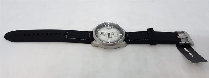 Produktbild Diesel DZ4483 MS9 Chrono Analoge Herren Quarz Uhr Silikon, Edelstahl, Schwarz/Silber (Chronograph, 47 mm)