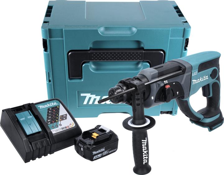 Produktbild Makita BHR 202 Akku Kombihammer 18V 2,0J SDS Plus in Koffer - 3Ah Akku, Ladegerät (Akkubetrieb)