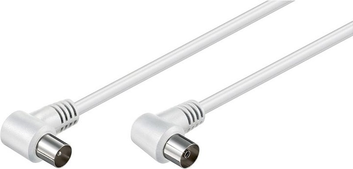 Produktbild Goobay Antennen Winkel Anschlusskabel, Weiss, 2.5 m (70 dB, Antennenkabel)