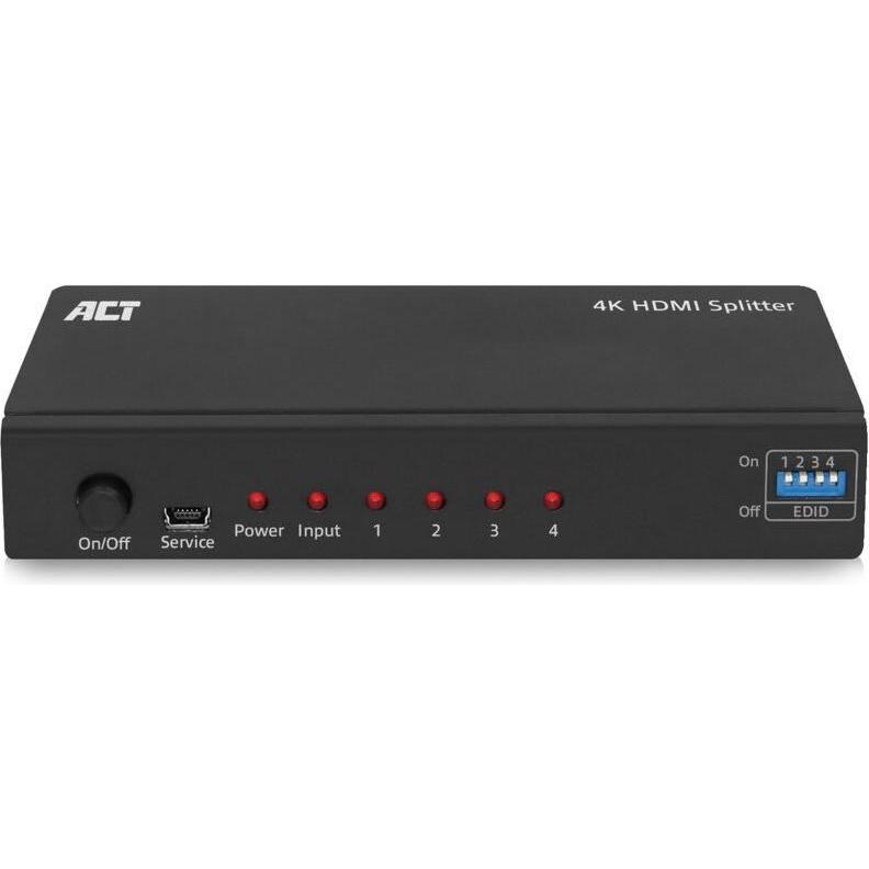 ACT 4K HDMI splitter, 1 in 4 out, EDID support, Switch Box