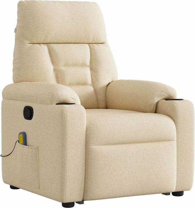 Immagine prodotto vidaXL Poltrona massaggiante con ausilio stand-up in tessuto crema