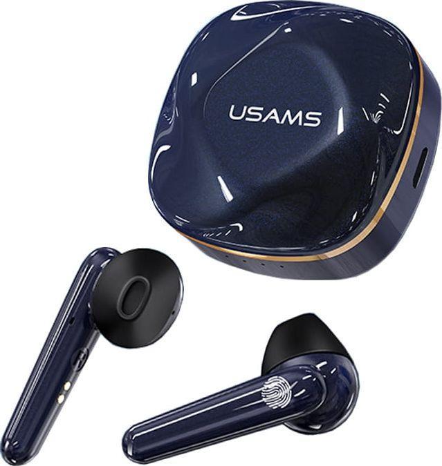 Usams Słuchawki Bluetooth 5.0 TWS SD series bezprzewodowe niebieski/gem blue BHUSD02 (ANC, 4 h, Wireless)