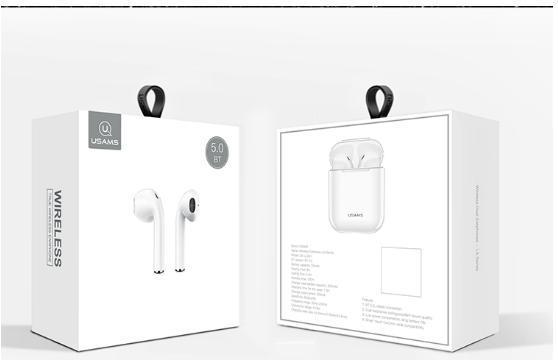 Produktbild Usams Słuchawki Bluetooth 5.0 TWS LU series bezprzewodowe biały/white BHULU01 (US-LU001) (3 h, Kabellos)