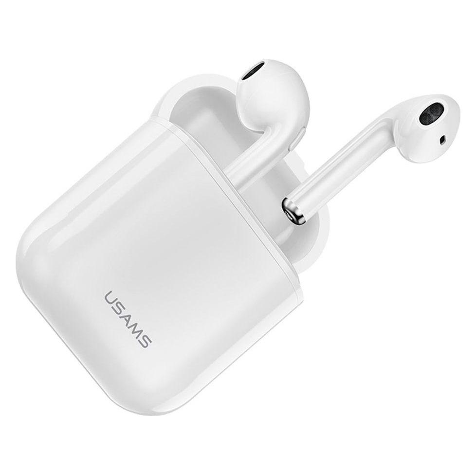 Usams Słuchawki Bluetooth 5.0 Tws Lu Series Bezprzewodowe Biały/white BHULU01 (Us-LU001) (3 h, Kabellos), Kopfhörer, Weiss