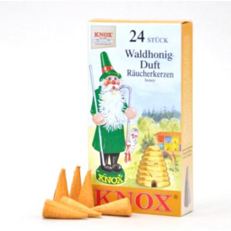 Knox, Duftkerzen, Räucherkerzen - Waldhonig 24 Stk., Kegel