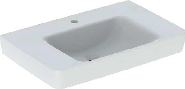 Produktbild Geberit Renova Plan, Waschtisch mit Ablagefläche, 75x48 cm, 1 Hahnloch, ohne Überlauf, 501695 (480 mm, 750 mm)