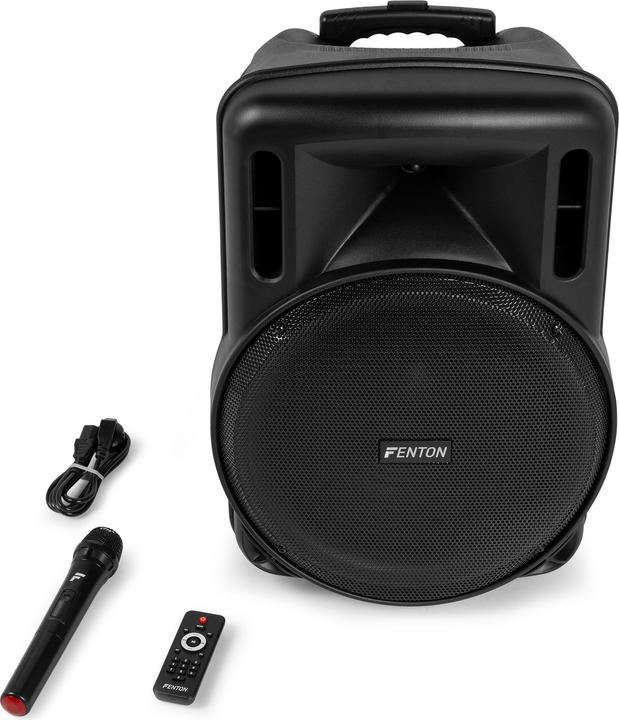 Actual product image Fenton Speaker Bluetooth - FT15LED MK2 karaoke box met LEDâ€™s, accu en microfoon - Voor (Active, 1x 800 W)