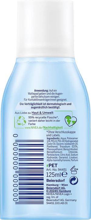 NIVEA Delicate Eye Make -up Remover, 125 ml (Make-up remover, 125 ml)