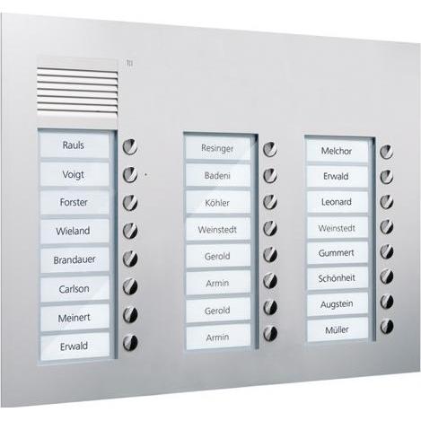 TCS, Klingel + Türsprechanlage, PUK24/3-EN Audio AuÃenstation 24 Tasten 3-spaltig UP sil