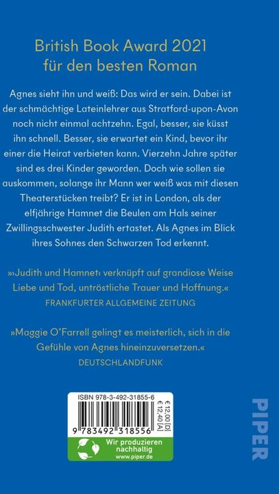 Actual product image Judith und Hamnet (German, Maggie O'Farrell, 2021)