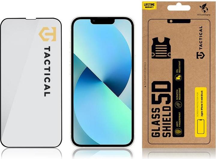 Actual product image NoName Tactical Glass 5D Apple iPhone 13 mini Black (1 pcs., Apple iPhone 13 mini)
