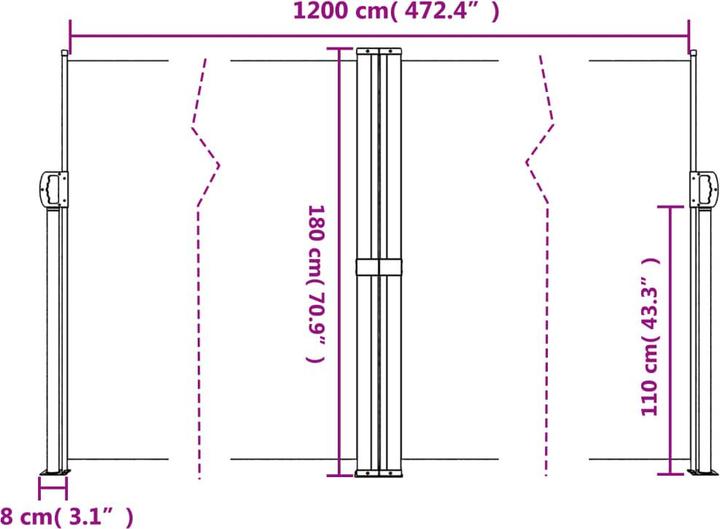 Produktbild vidaXL Seitenmarkise (10 m)