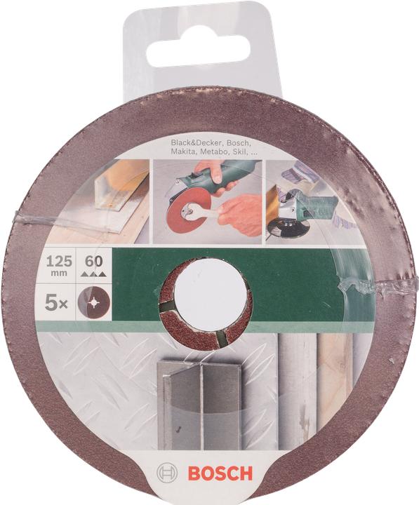 Produktbild Bosch Zubehör 5tlg. Fiberschleifscheiben-Set für Winkelschleifer, Korund D = 125 mm K = 60 5 Stck. (60)